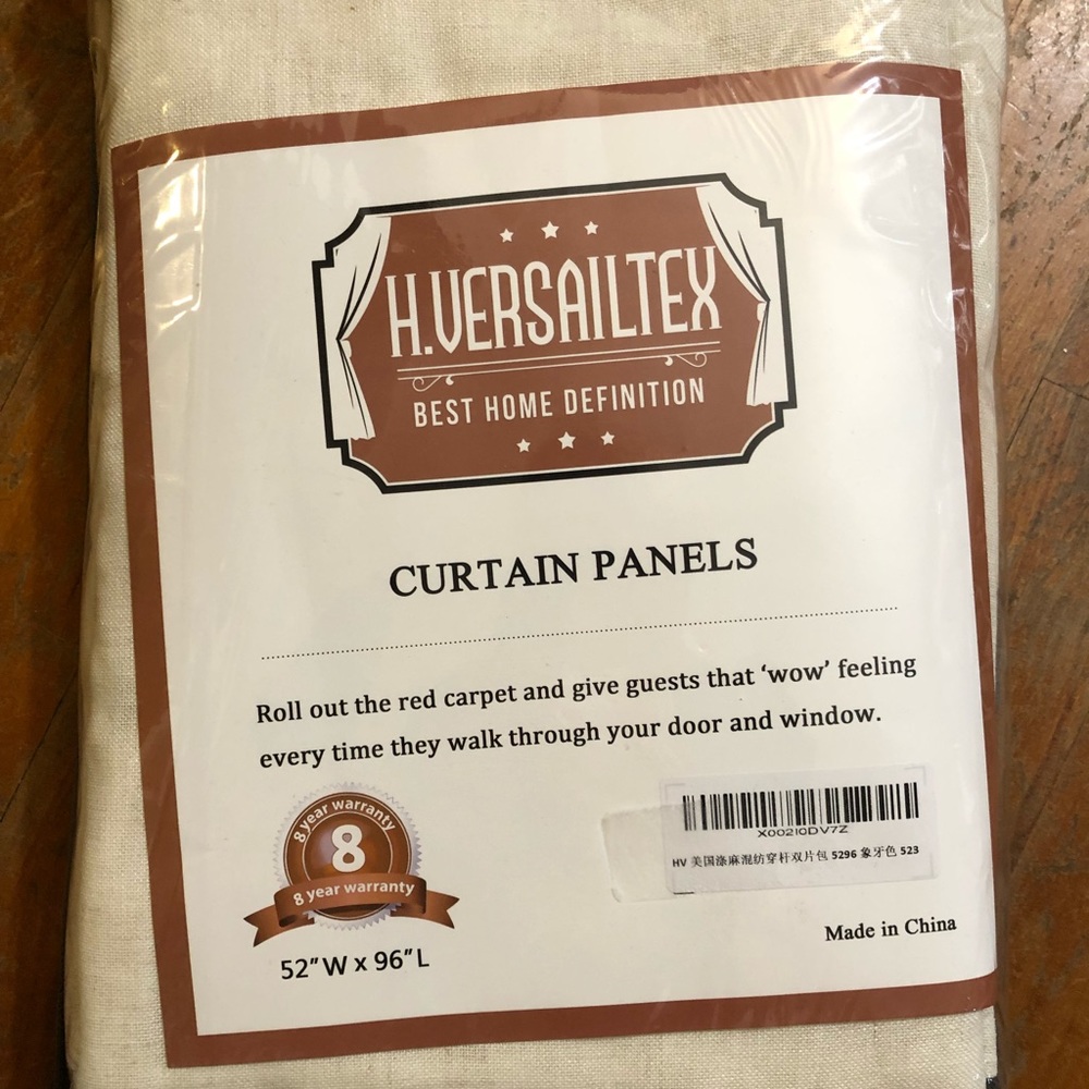 H.Versailtex 52x96 cream colored curtain panel.